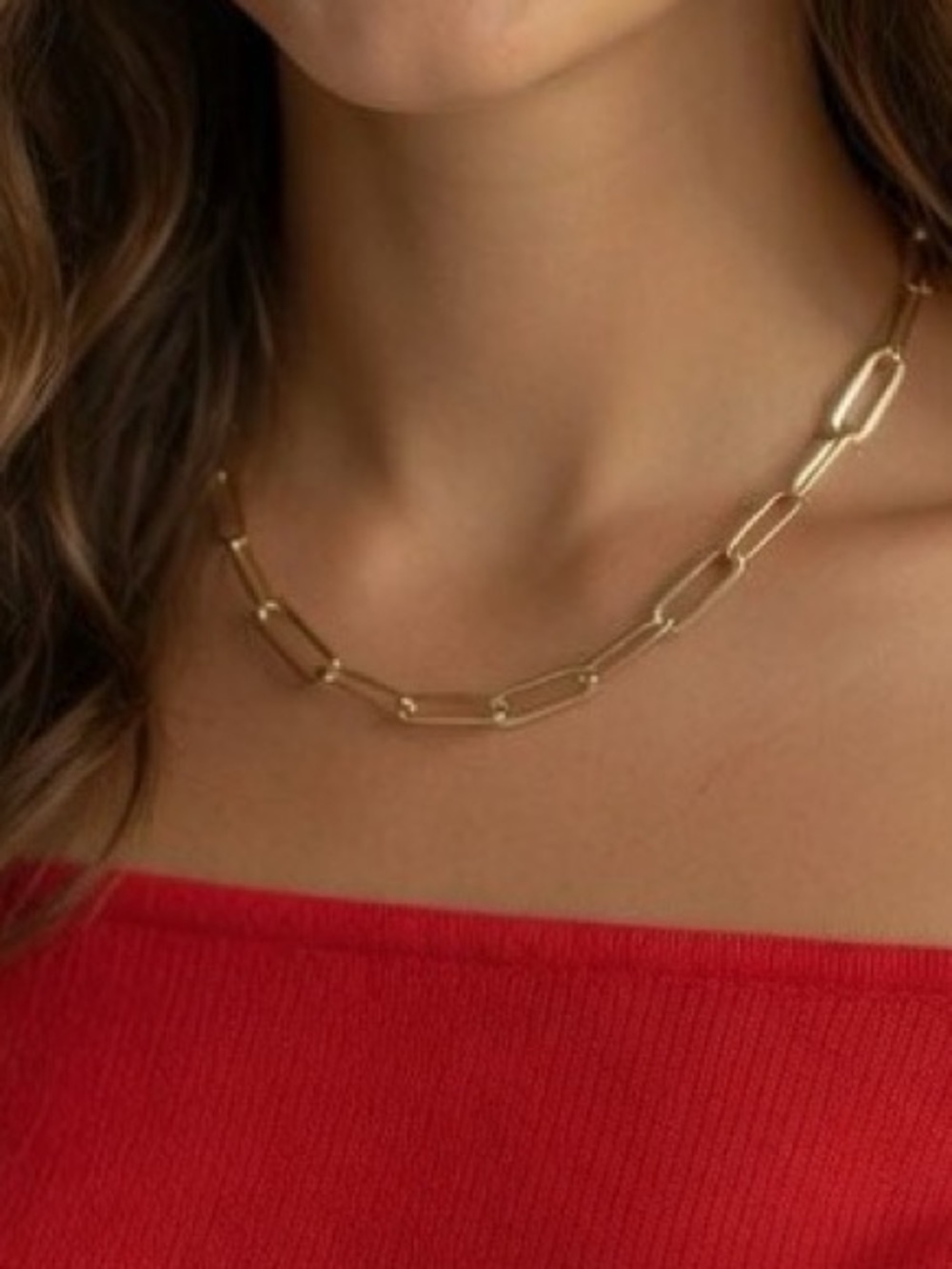 Gold Plated 925 Sterling Silver Paperclip Chain Necklace Made in Italy - Picture 2 of 9